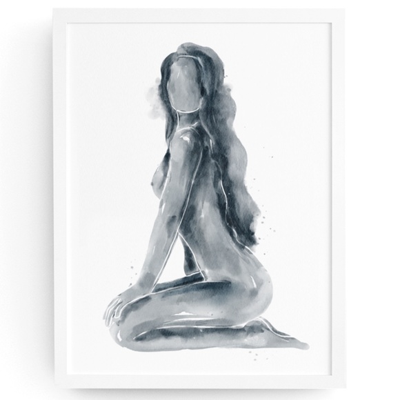 Watercolor Abstract Nude Woman Portrait Print Poster Unframed - Picture 3 of 15